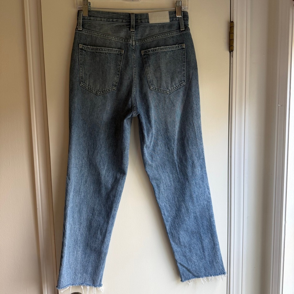 Pistola Denim Jeans Women's Size 25 Distressed Frayed Hem Straight Leg - Picture 3 of 9